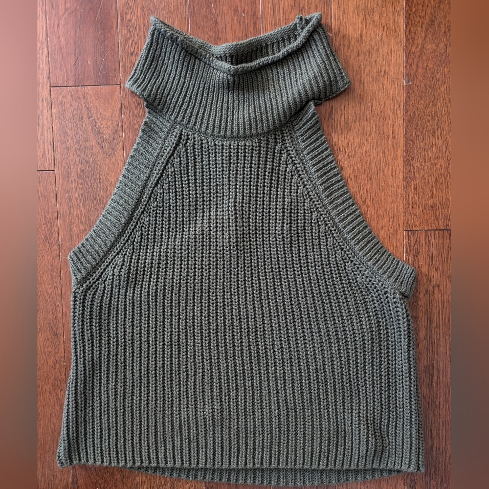 Olive Green Sweater Knit Racerback Tank Fits like Medium (Tag Size XL)